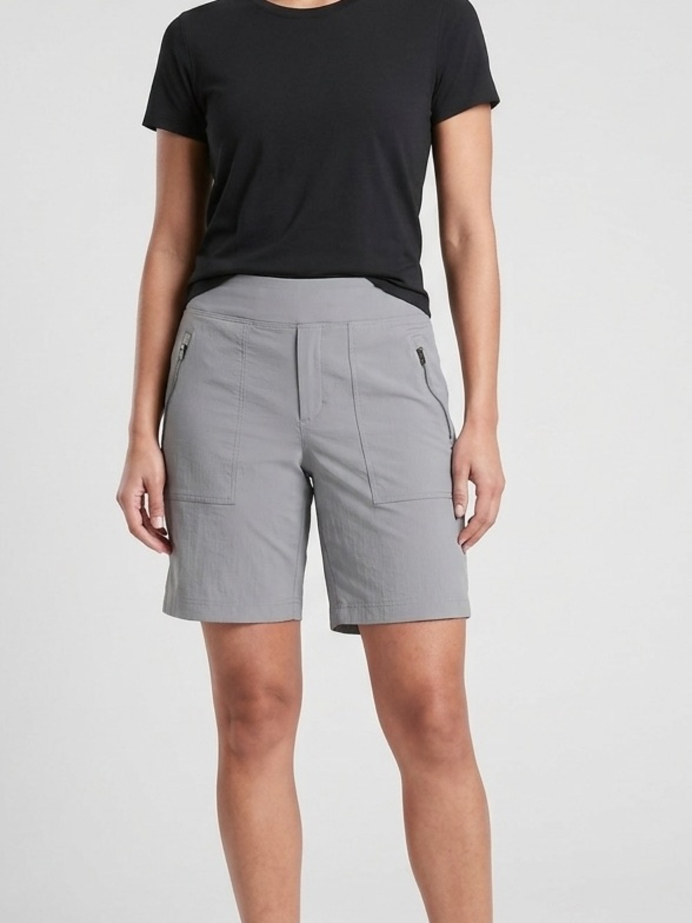 Athleta Trekkie North Shorts Gray Hiking Outdoor Activewear Size 8